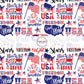 Red, White and Blue fabric by the yard with traditional patriotic sayings.
