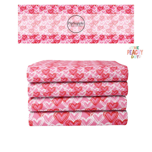 Valentines Fabric By The Yard | Love You Hearts Bright | Love You Berry Much