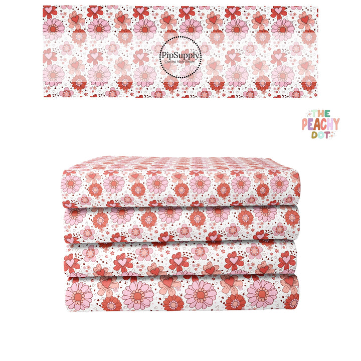 Valentines Fabric By The Yard | Forever Floral White | Be My Valentine?