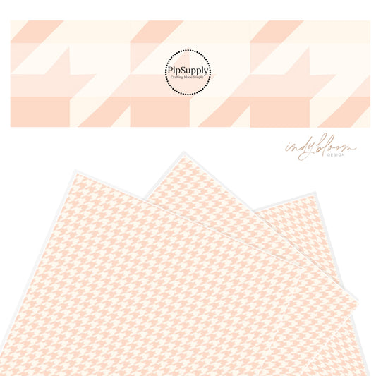 Pink Houndstooth faux leather sheet 