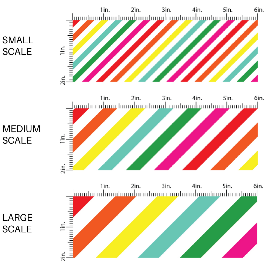 Diagonal Rainbow Striped Fabric by the yard scaled image guide