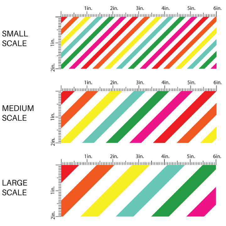 Diagonal Rainbow Striped Fabric by the yard scaled image guide