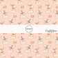 Pink fabric by the yard with cream bunnies and flowers  - Easter Fabric 