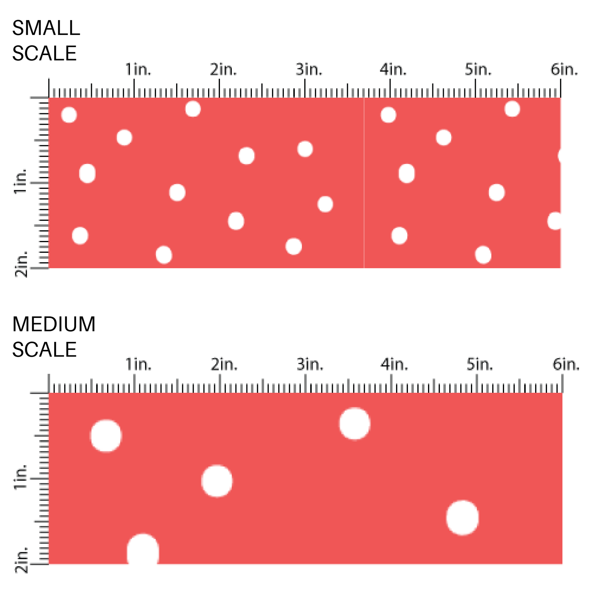 Fabric scaling guide red with white dots