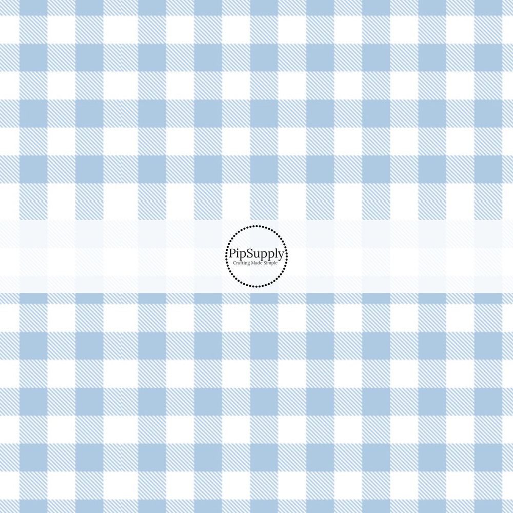 White plaid with blue stripe plaid bow strips