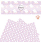 White bunnies with pink and cream flowers on lavender faux leather sheets