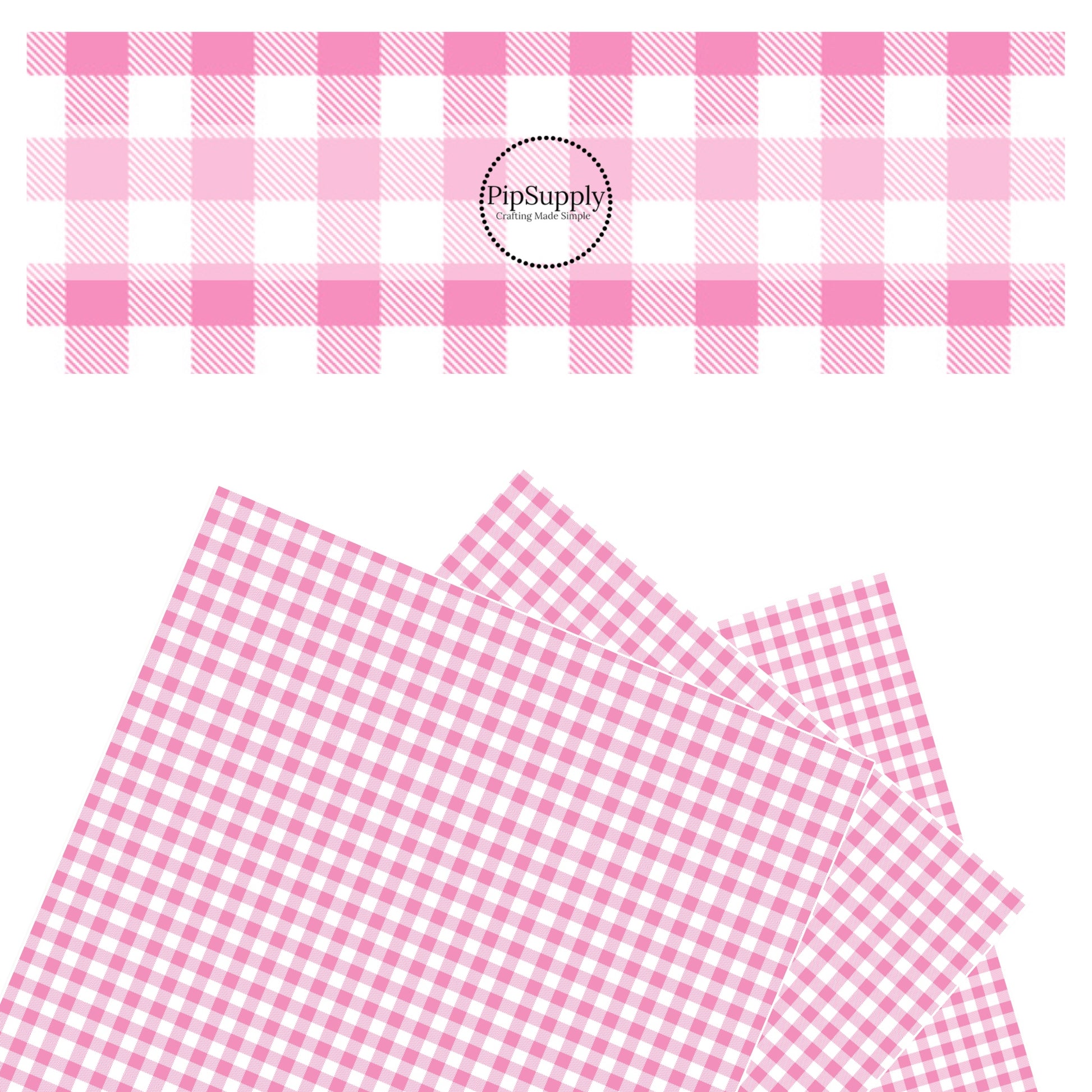 Pink and white stripe plaid faux leather sheets