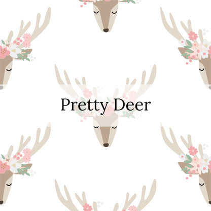 deer with pink flower crown and antlers bow strips