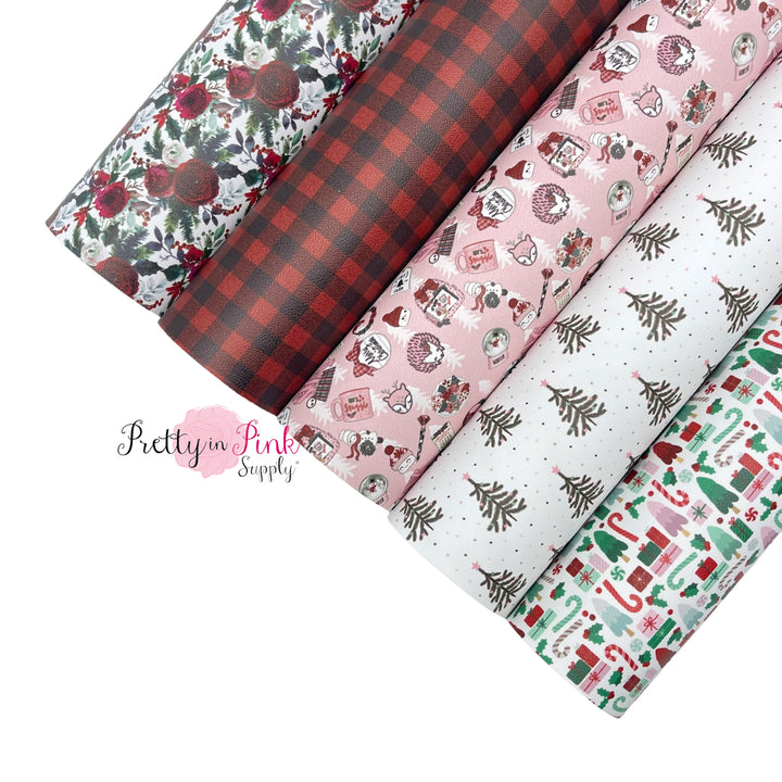 Winter Christmas Prints | Faux Leather Fabric Sheets