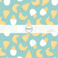 Teal fabric by the yard with yellow chicks in hatching eggs on teal fabric by the yard - Easter Fabric 