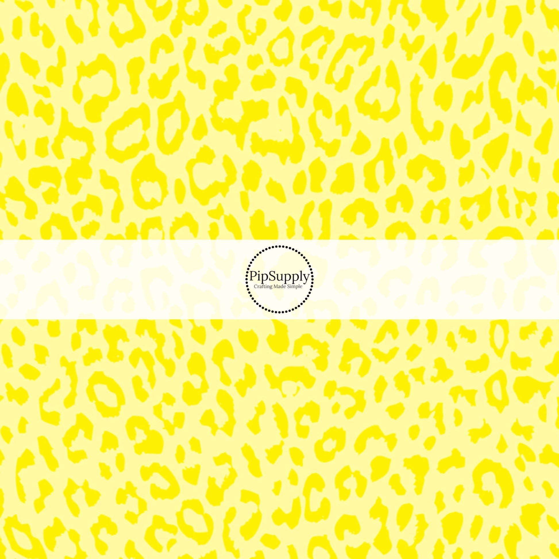 Sunny Yellow leopard print fabric by the yard