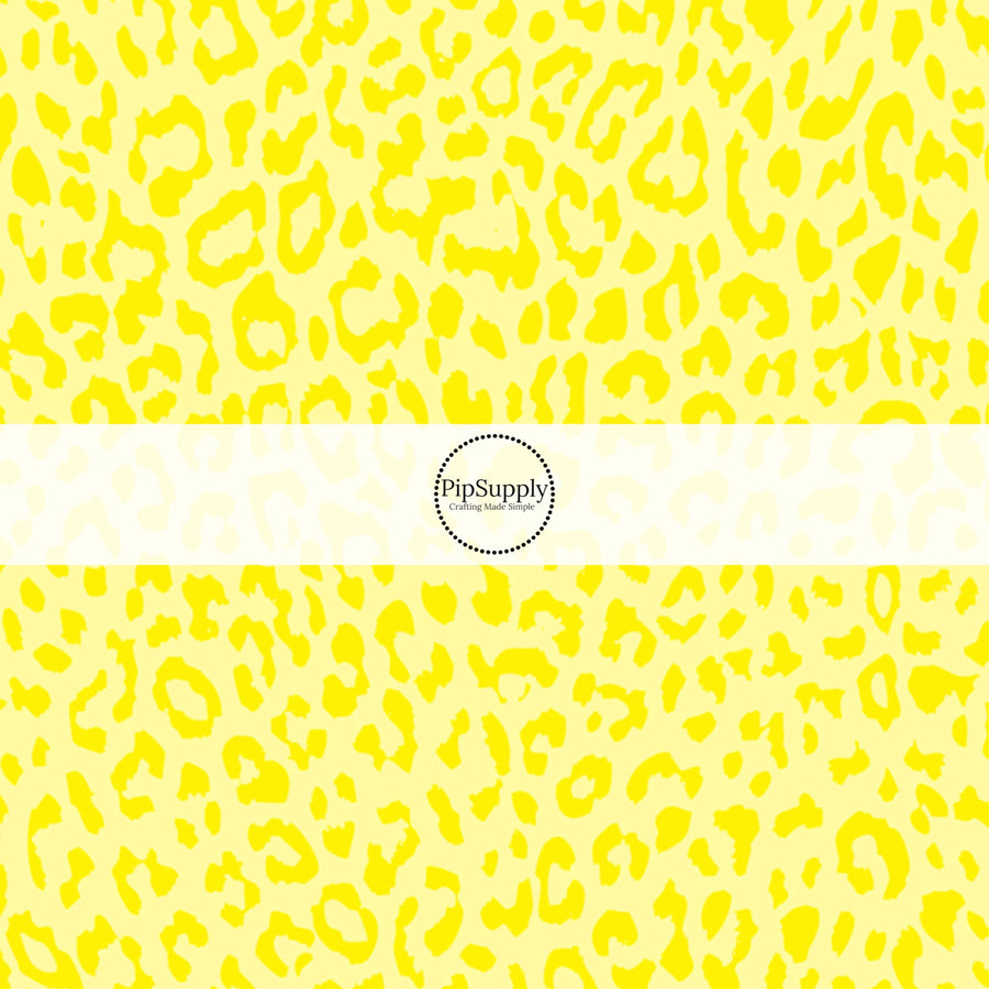 Sunny Yellow leopard print fabric by the yard