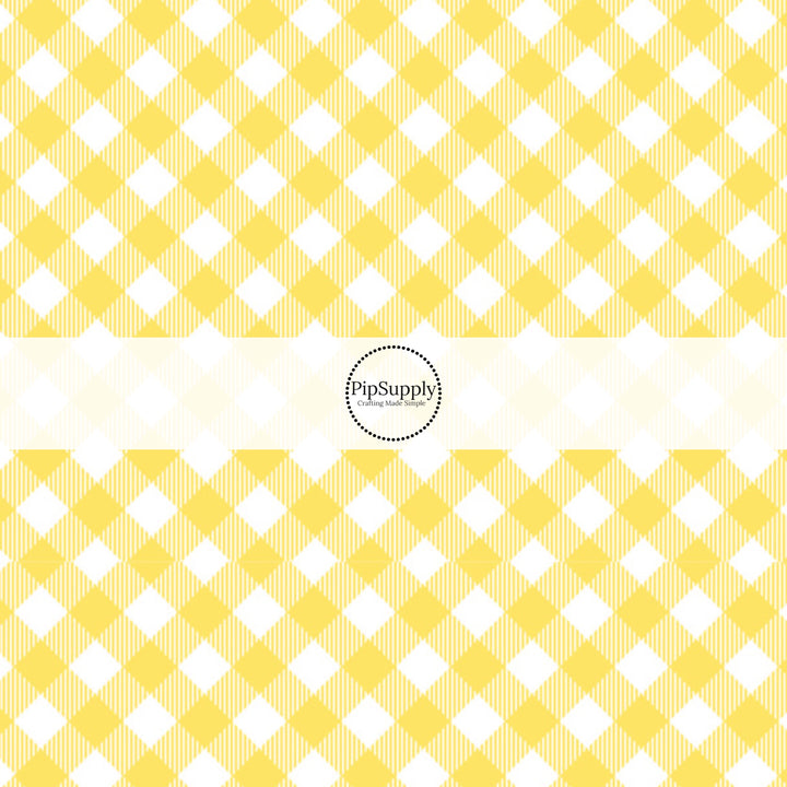 Yellow and white stripe diagonal plaid bow strips