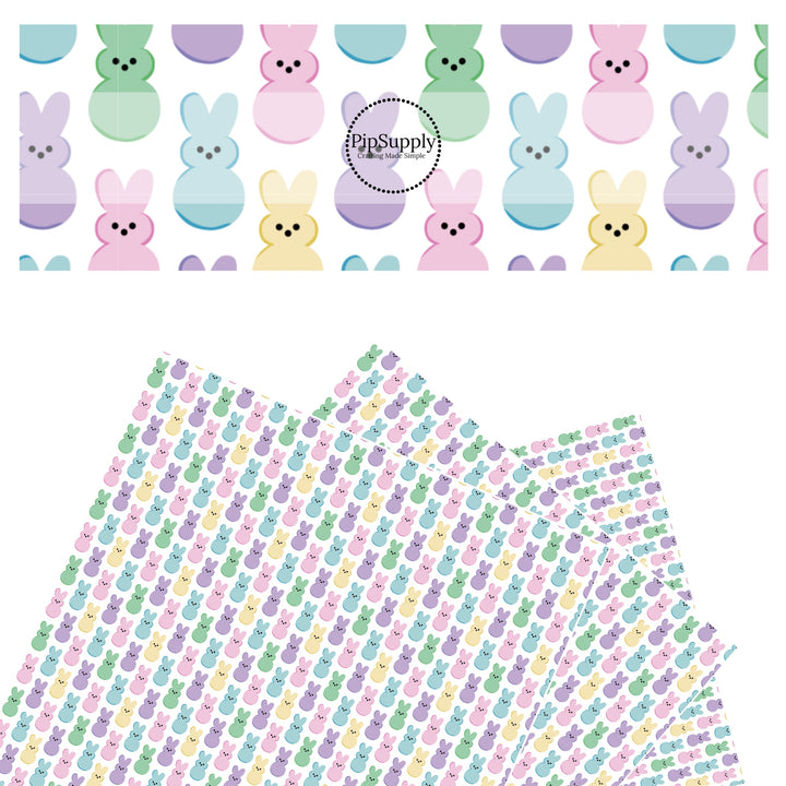 Pastel yummy bunny treat faux leather sheet.