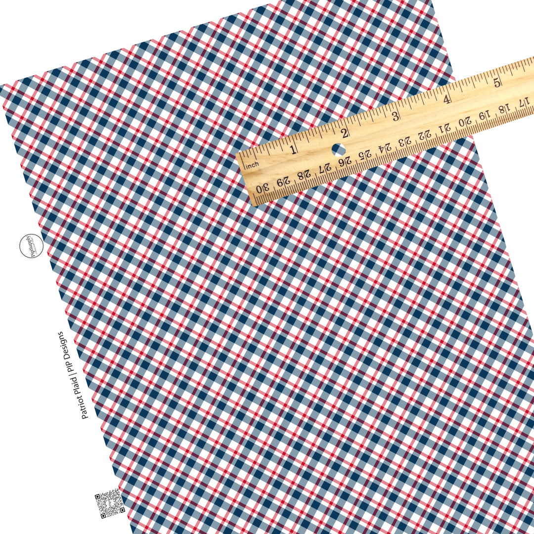 Patriotic plaid diagonal faux leather sheets