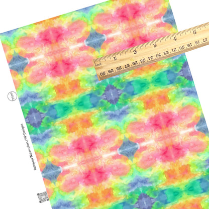 Rainbow bright tie dye faux leather sheets