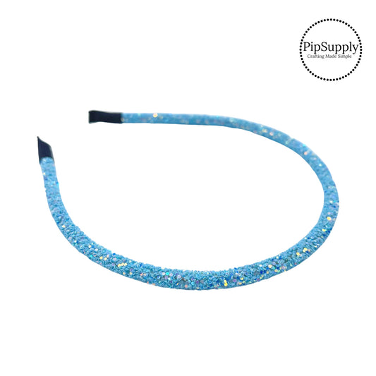 Light blue iridescent glitter headband