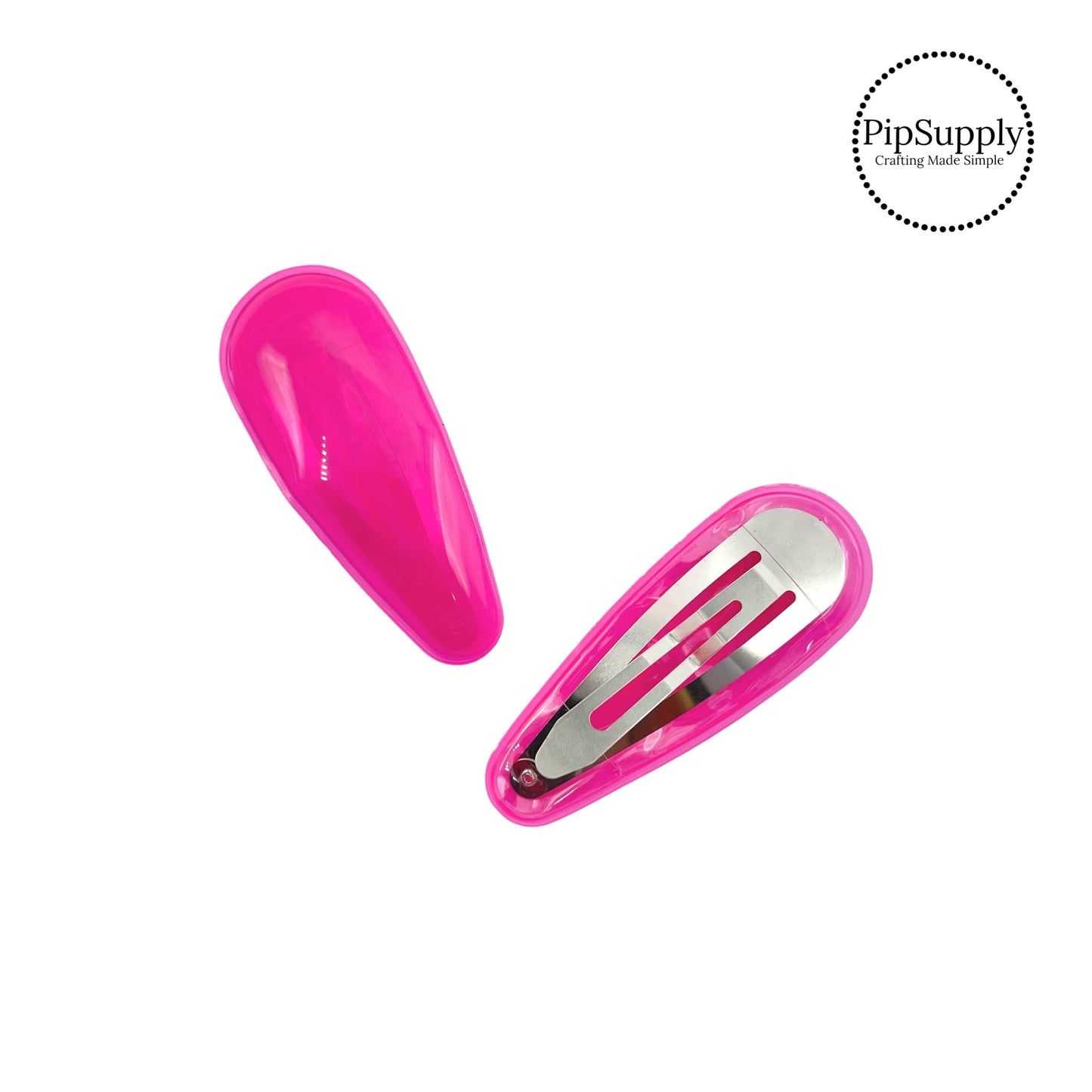 Solid jelly bright pink shaker hair clip