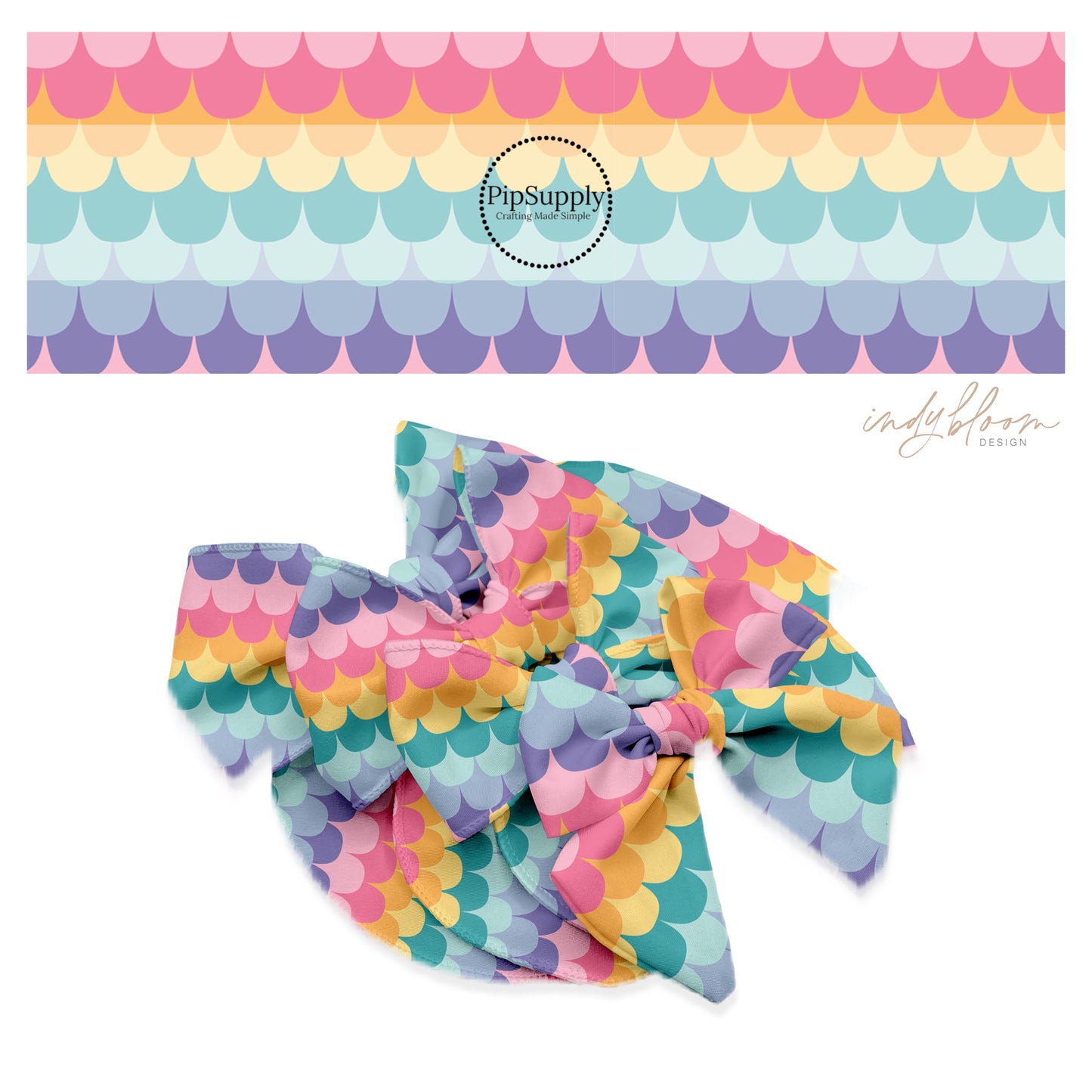 bright mermaid scales bow strips
