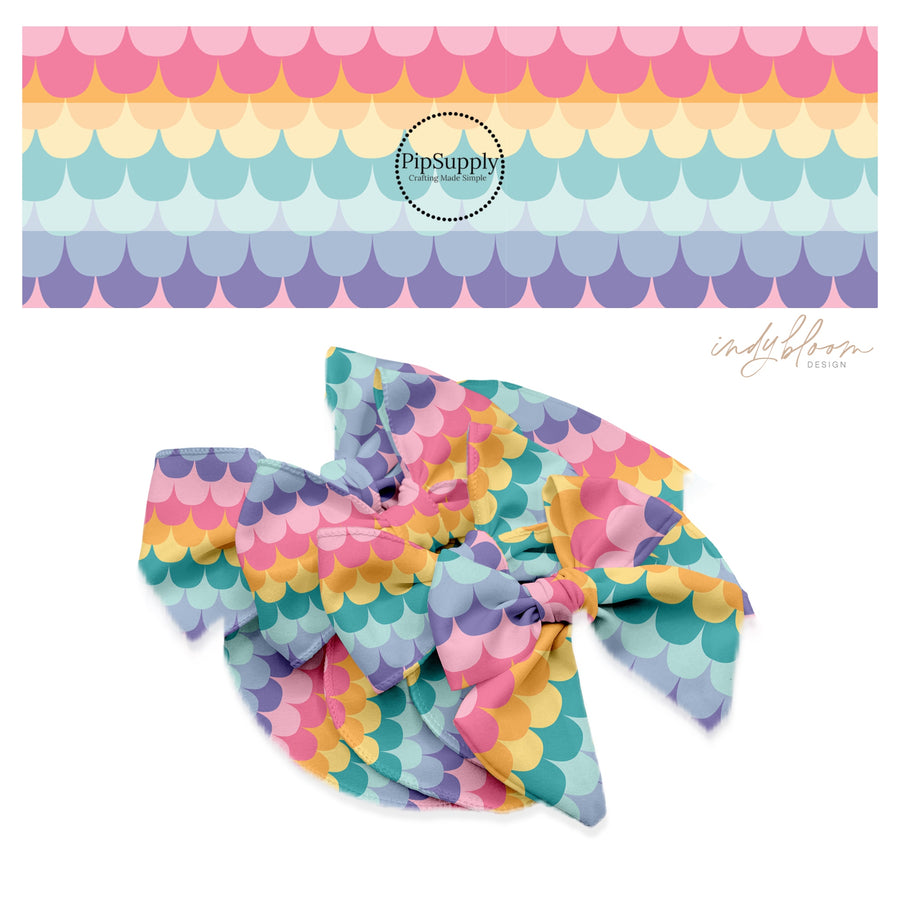 bright mermaid scales bow strips