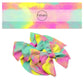 Bright yellow, green, and pink watercolor bow strips