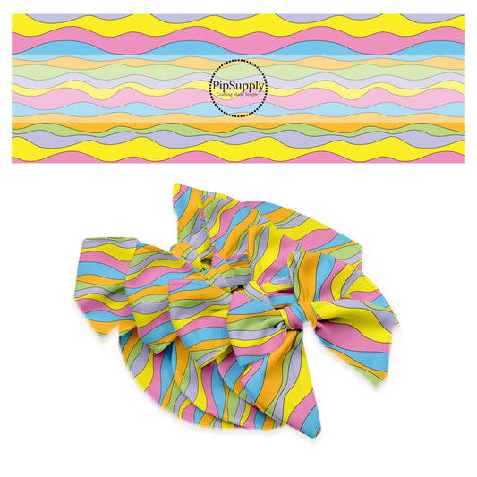 rainbow colorful wave bow strips 
