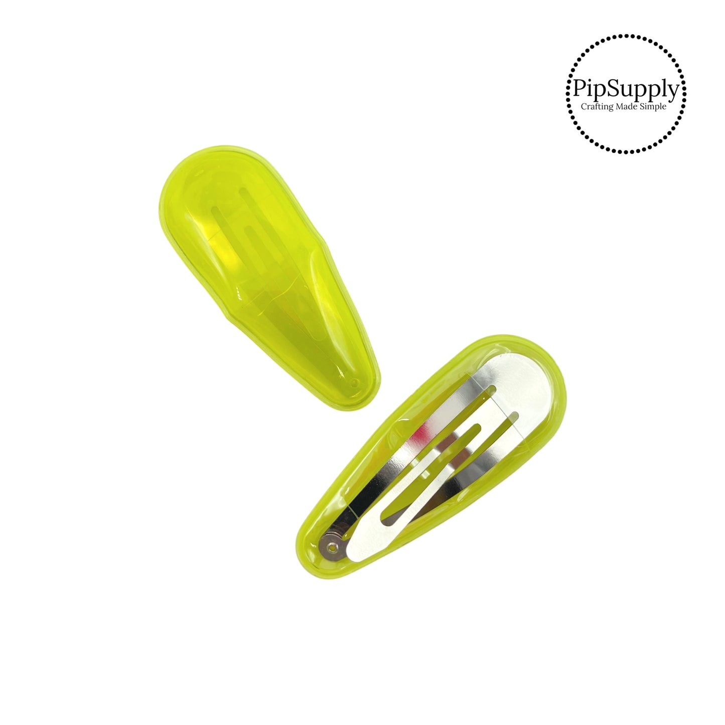 Flexible shaker bright yellow jelly hair clip