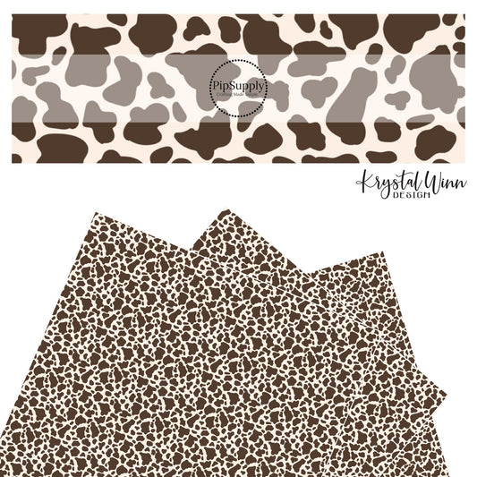 brown animal print on cream faux leather sheets
