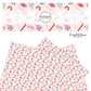 aqua lollipops and red candy canes on light pink background faux leather sheet