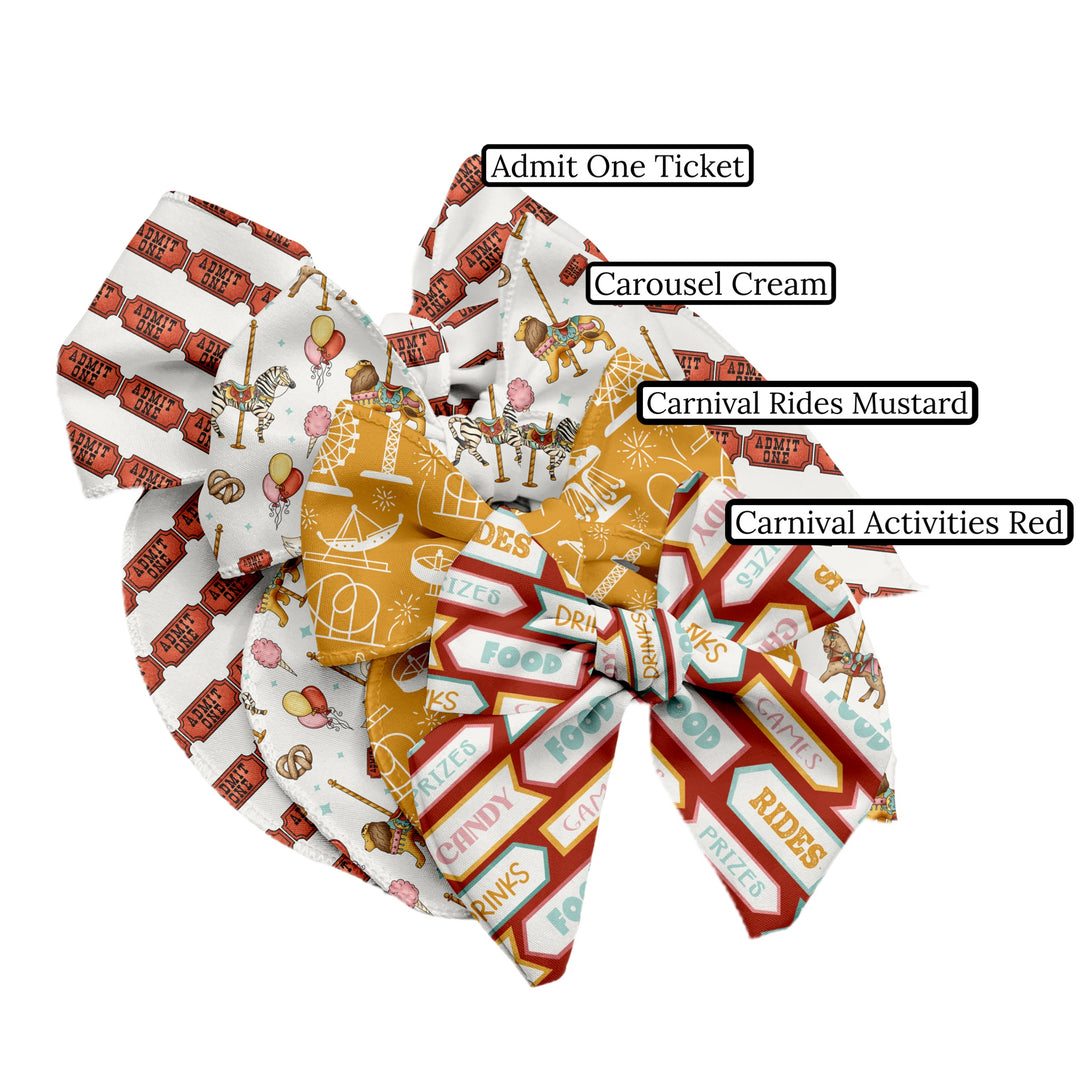 Carnival Rides Mustard Hair Bow Strips