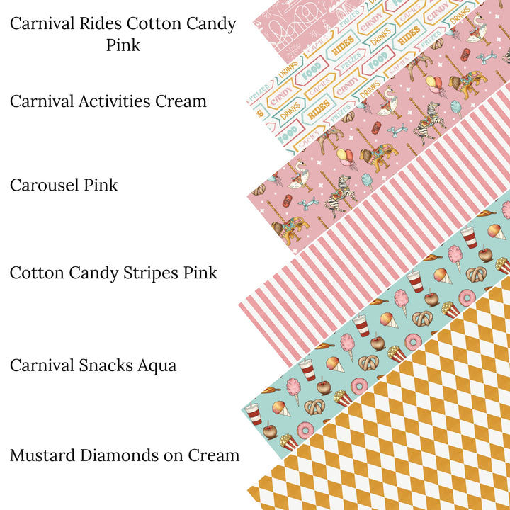 Carnival Rides Cotton Candy Pink Faux Leather Sheets