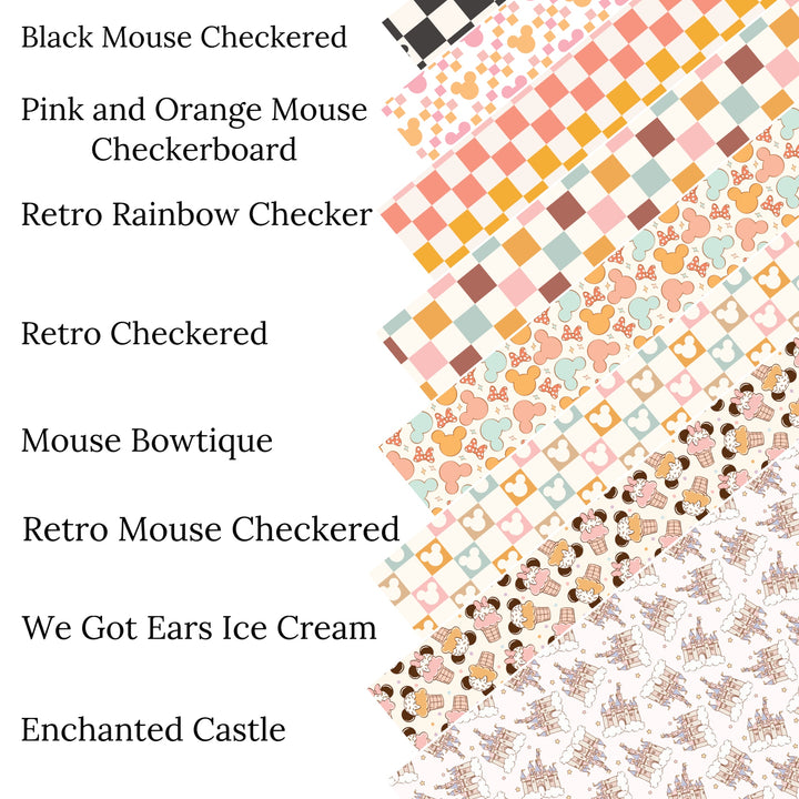 Black Mouse Checkered Faux Leather Sheets