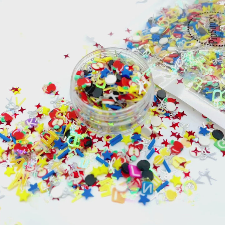 School Time Confetti | Loose Clay and Sequin Mix - 1 OUNCE