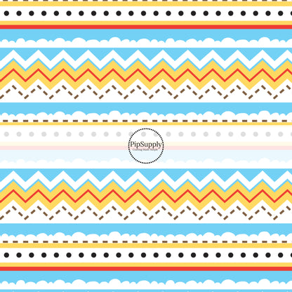 chevron, polka dots, and clouds bow strips