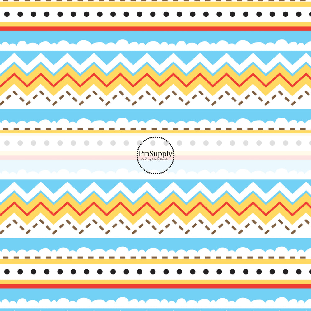 chevron, polka dots, and clouds bow strips