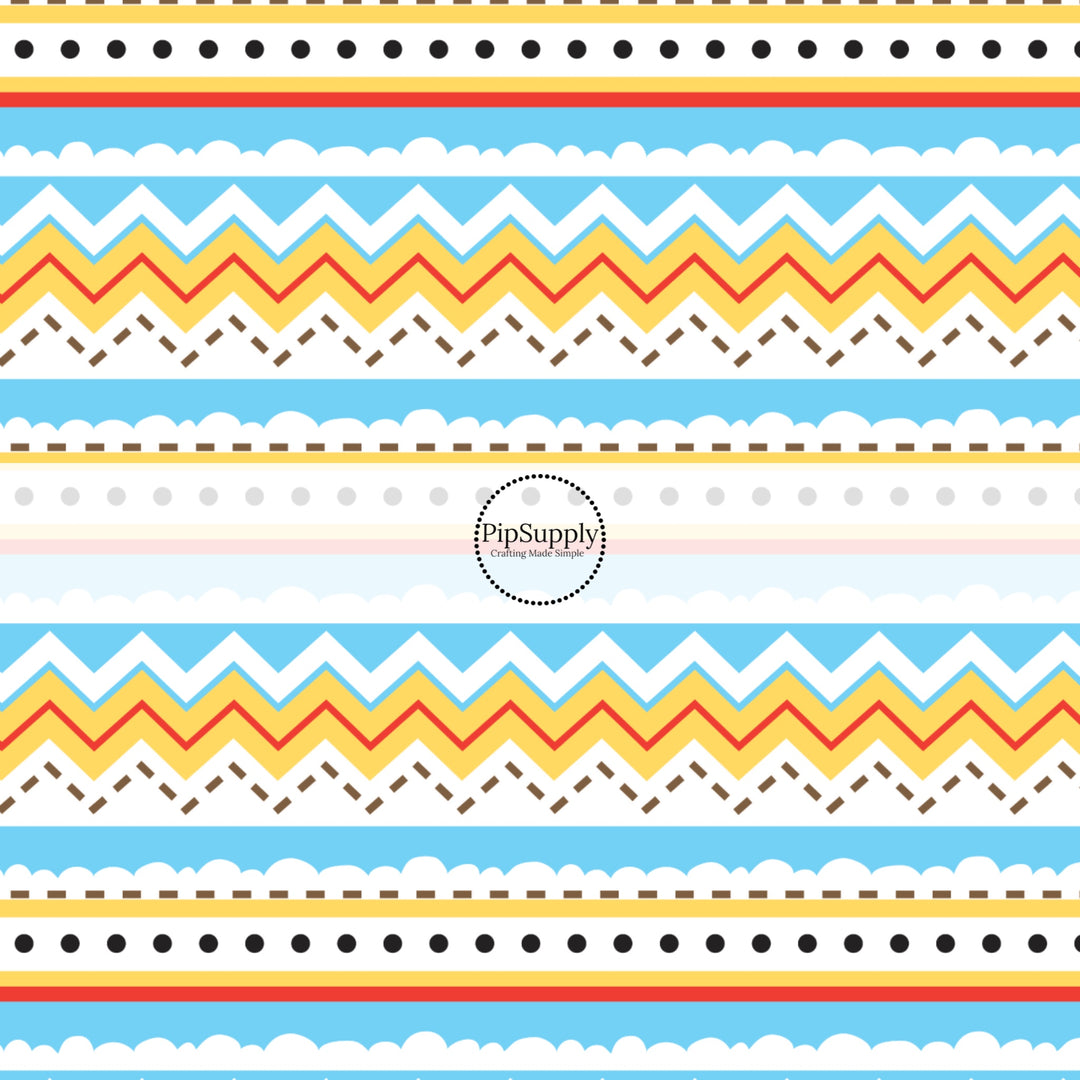 chevron, polka dots, and clouds bow strips