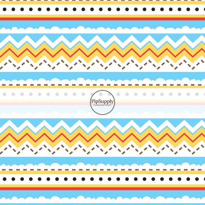 chevron, polka dots, and clouds bow strips