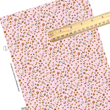 Multi cheetah spots on pink faux leather sheets