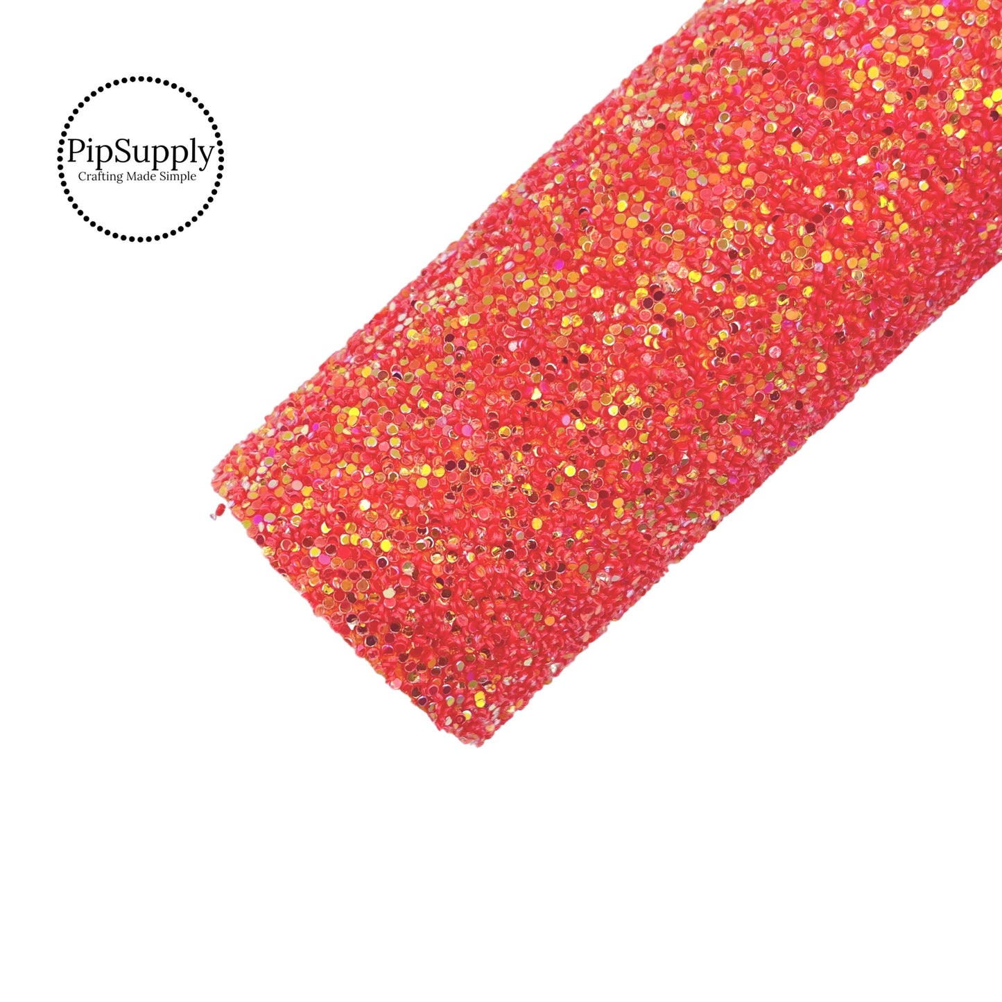 solid coral royalty chunky glitter sheet