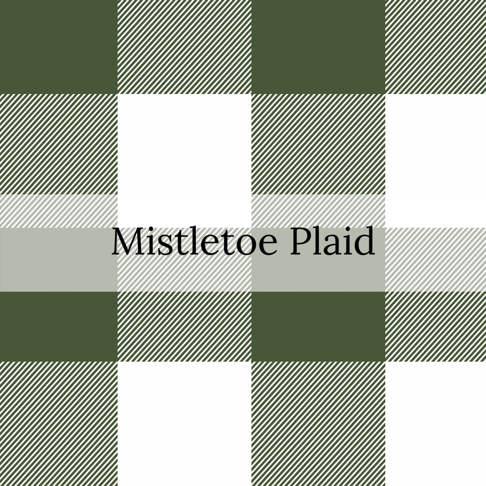 bow strip pattern for green and cream christmas plaid 