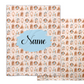 Personalized Minky Blanket with Prince Silhouettes - Blue and Brown Neutral Prince Pattern 
