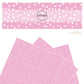 Scattered white dots on carnation pink faux leather sheets