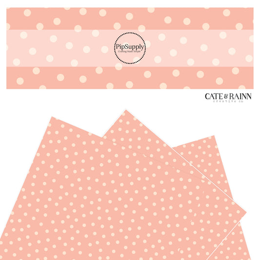 Light pink polka dots on pink faux leather sheets