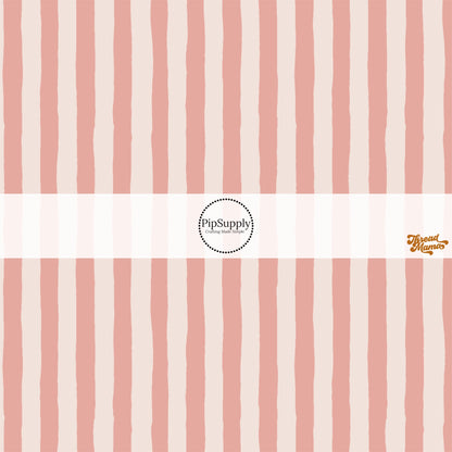 Dusty rose and cream distressed stripe bow strips
