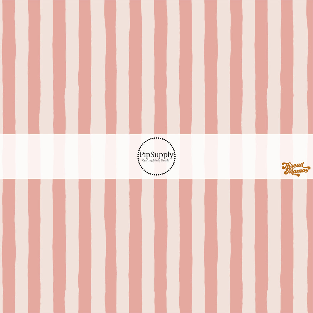 Dusty rose and cream distressed stripe bow strips