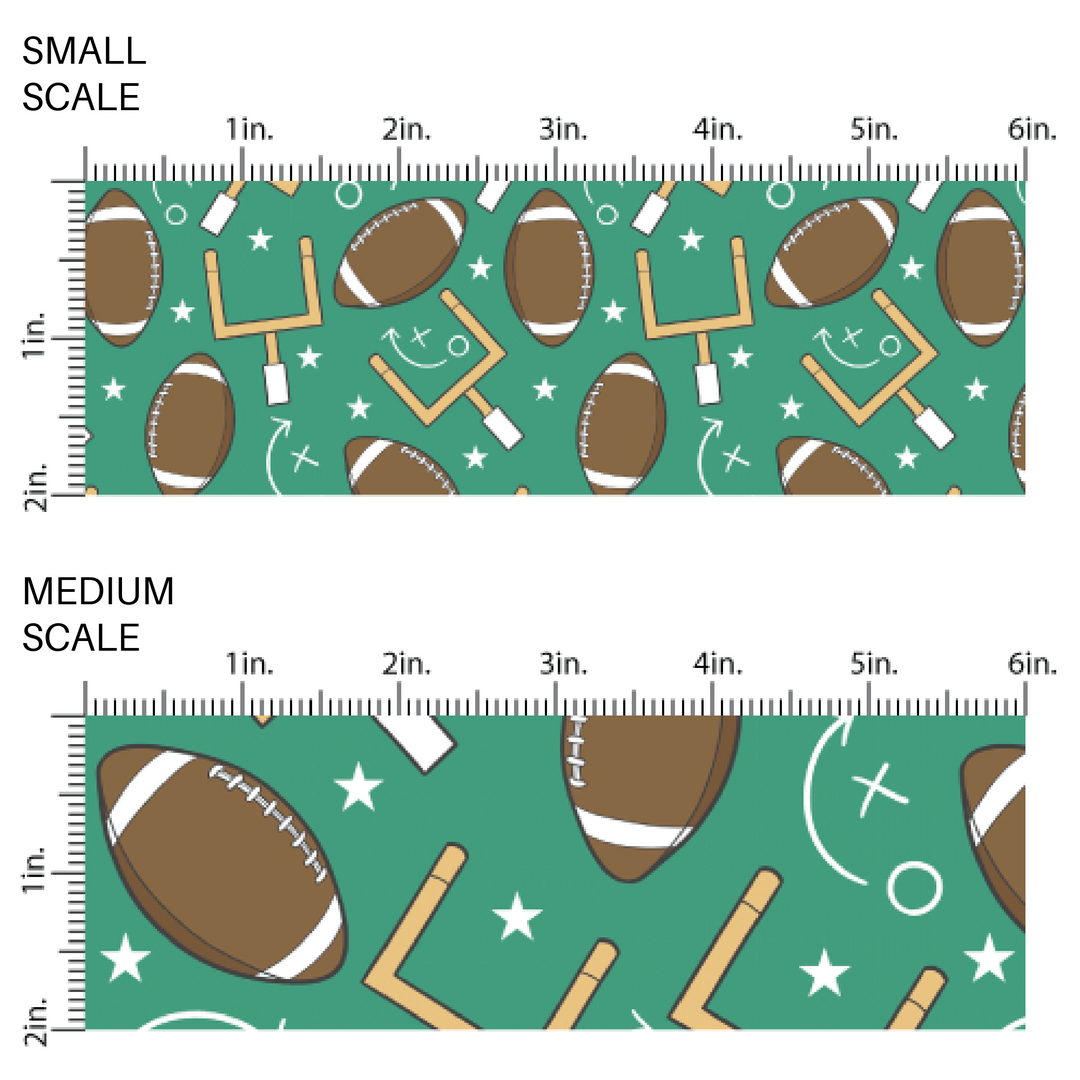 Football themed high quality fabric adaptable for all your crafting needs. Make cute baby headwraps, fun girl hairbows, knotted headbands for adults or kids, clothing, and more!