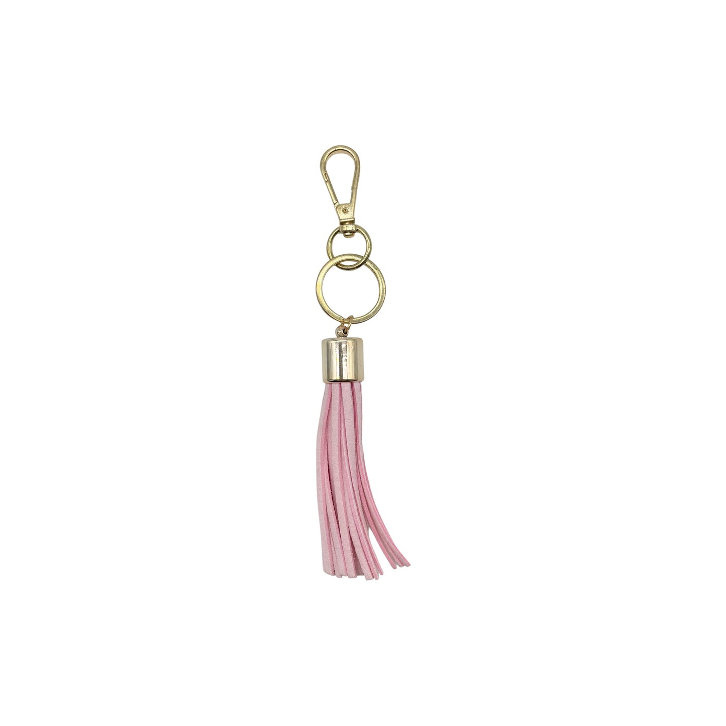Pale Pink faux Suede Cord tassel keychain assortment.