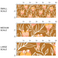 Brown fabric with peach and coral lovebirds and white leaves - Fabric by the yard scaling sizes 