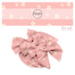 cream daisies scattered on light pink bow strips