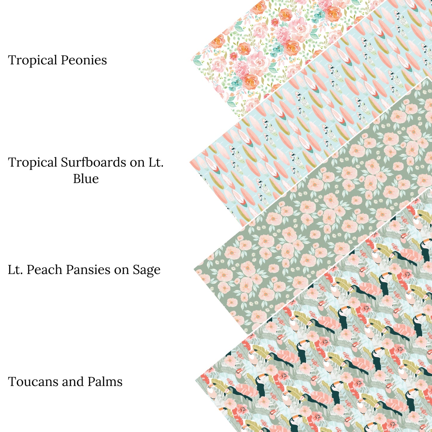 Tropical Peonies Faux Leather Sheets